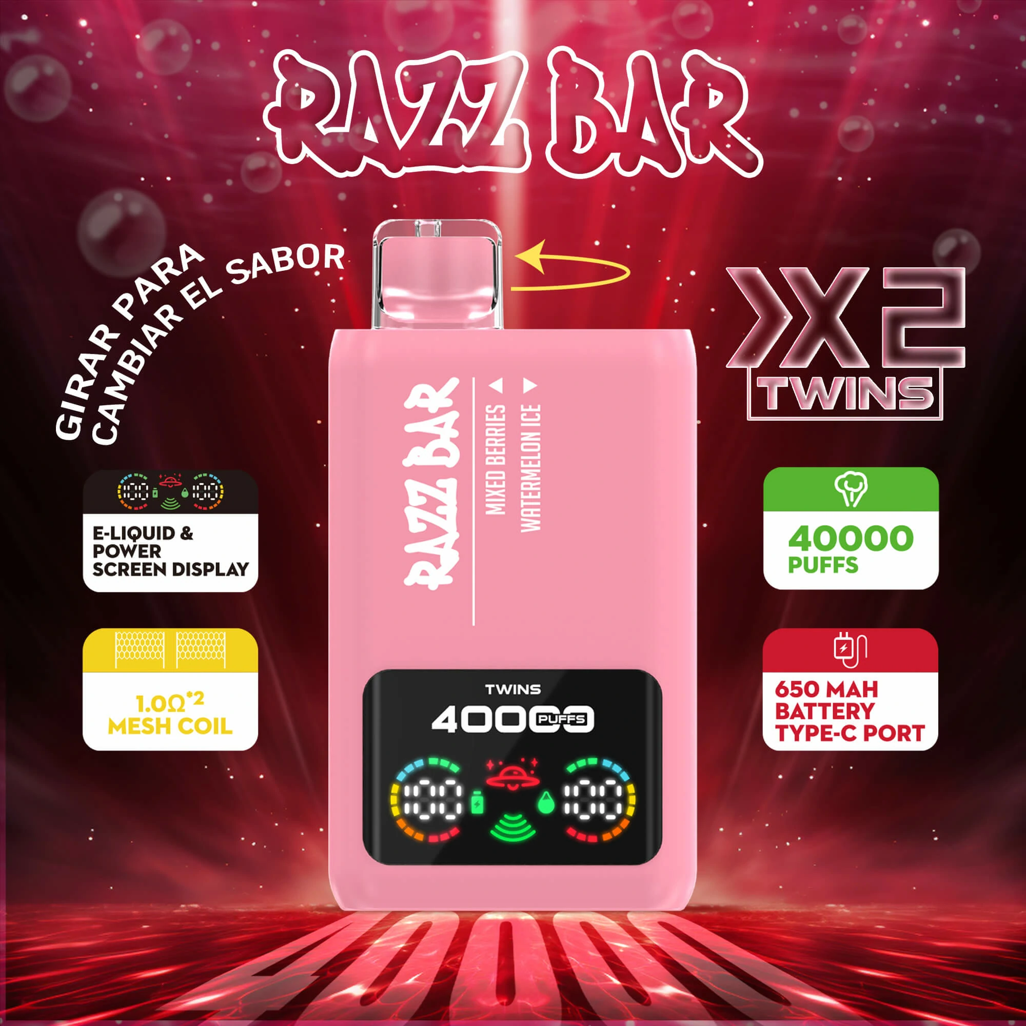 Razz Bar 40000 40K Boccate doppio gusto svapo monouso - image 4