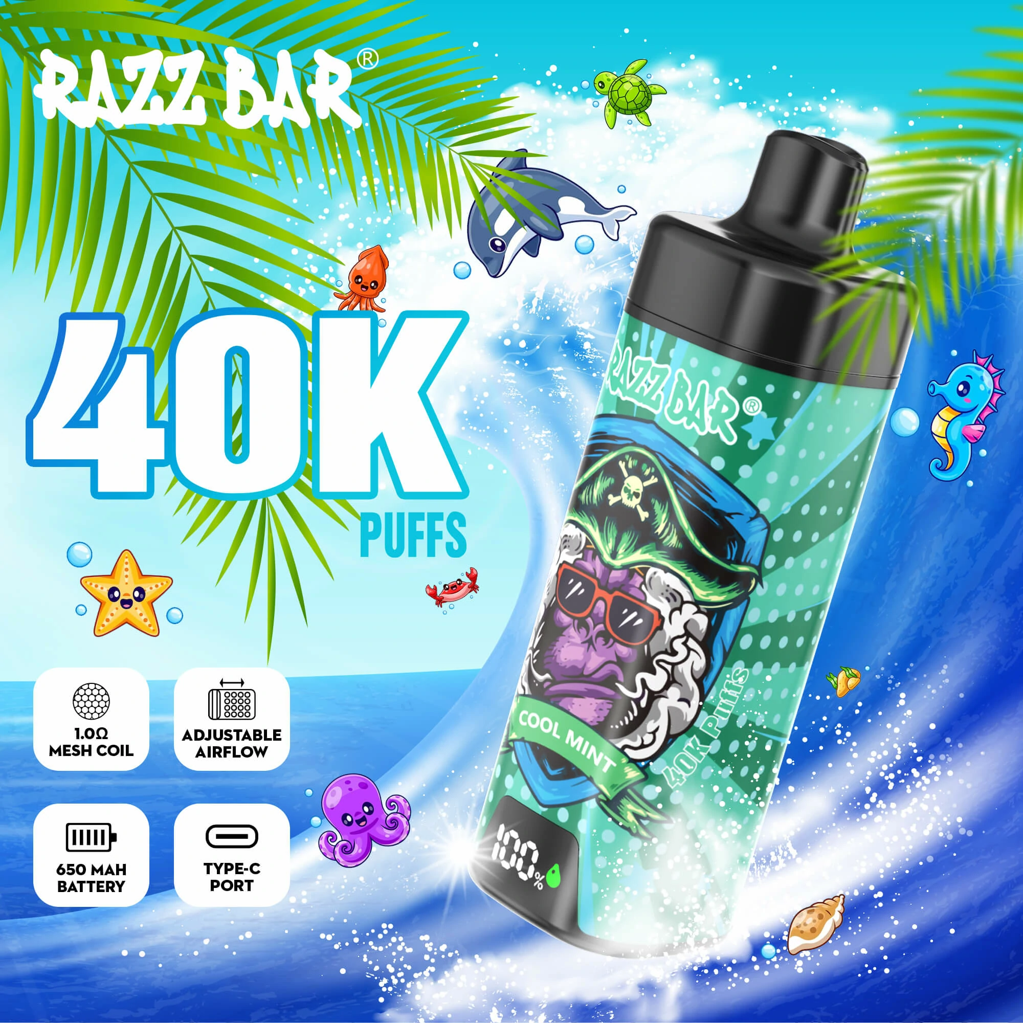 RAZZ Bar Smart Screen 40000 40K Boccate schermo smart svapo monouso