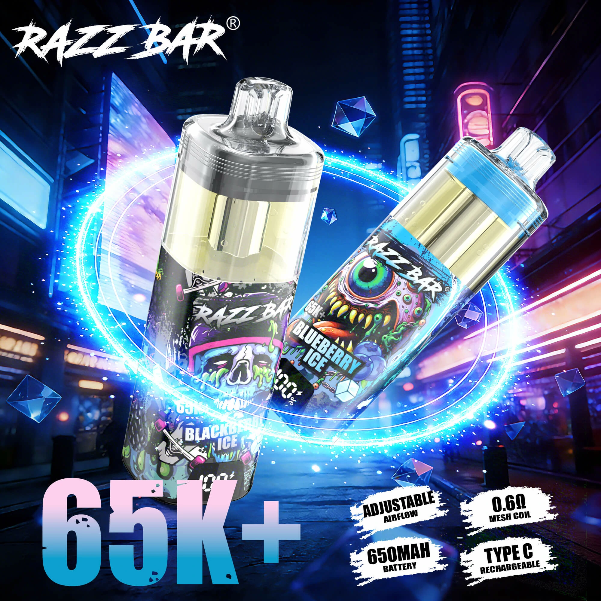 Razz Bar Crystal Smart Screen 65000 65K Boccate svapo monouso - image 4
