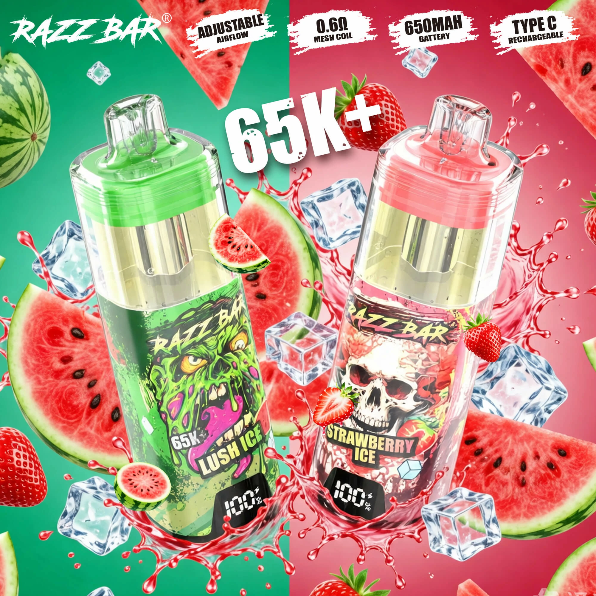 Razz Bar Crystal Smart Screen 65000 65K Boccate svapo monouso - image 5