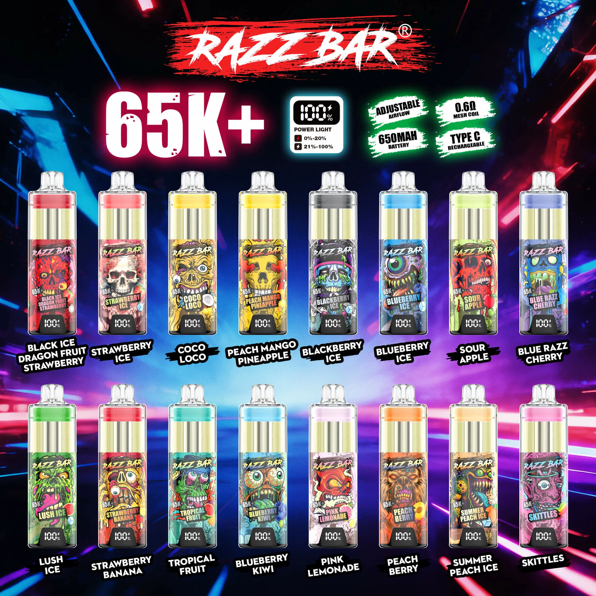 Razz Bar Crystal Smart Screen 65000 65K Boccate svapo monouso - image 7