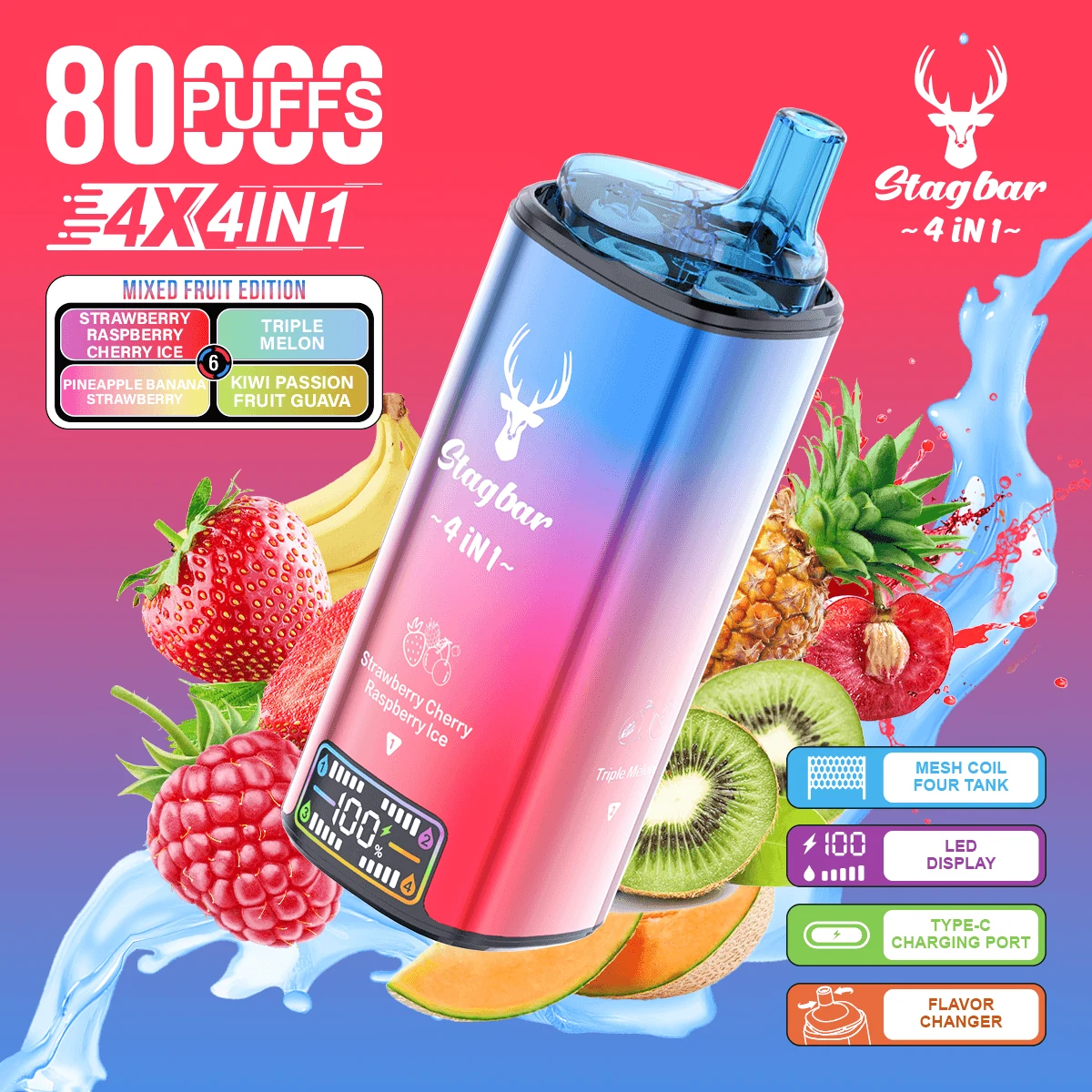 Stag Bar 4-in-1 80000 80K Boccate svapo monouso a 4 gusti - image 13