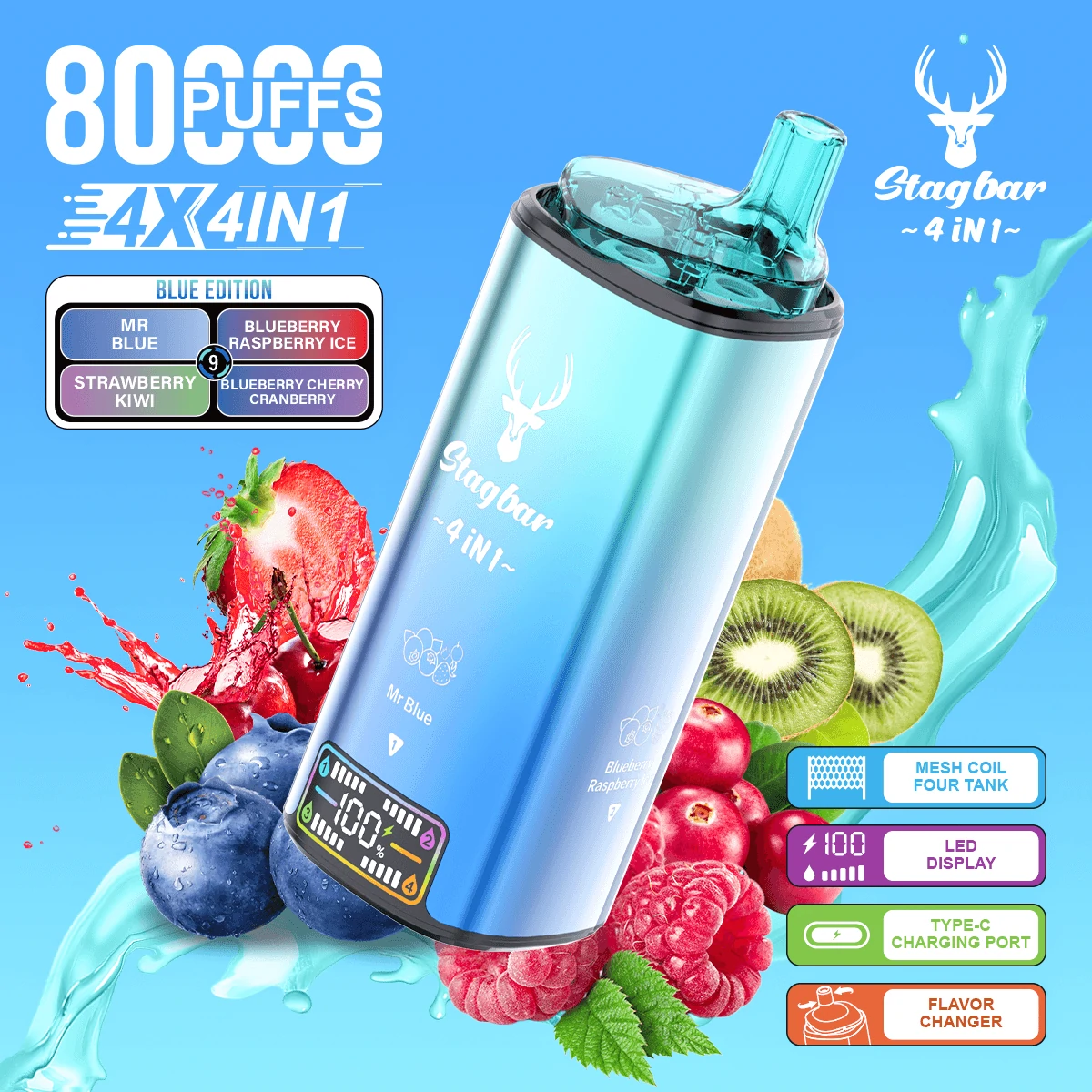 Stag Bar 4-in-1 80000 80K Boccate svapo monouso a 4 gusti - image 14