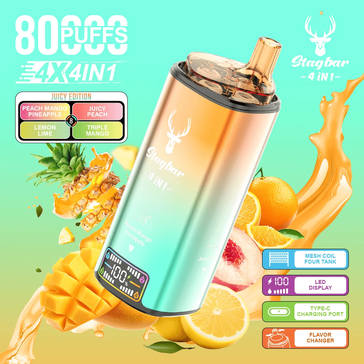 Stag Bar 4-in-1 80000 80K Boccate svapo monouso a 4 gusti - image 6