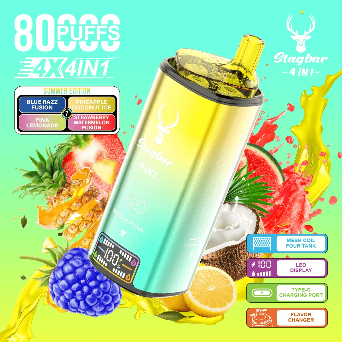 Stag Bar 4-in-1 80000 80K Boccate svapo monouso a 4 gusti - image 12