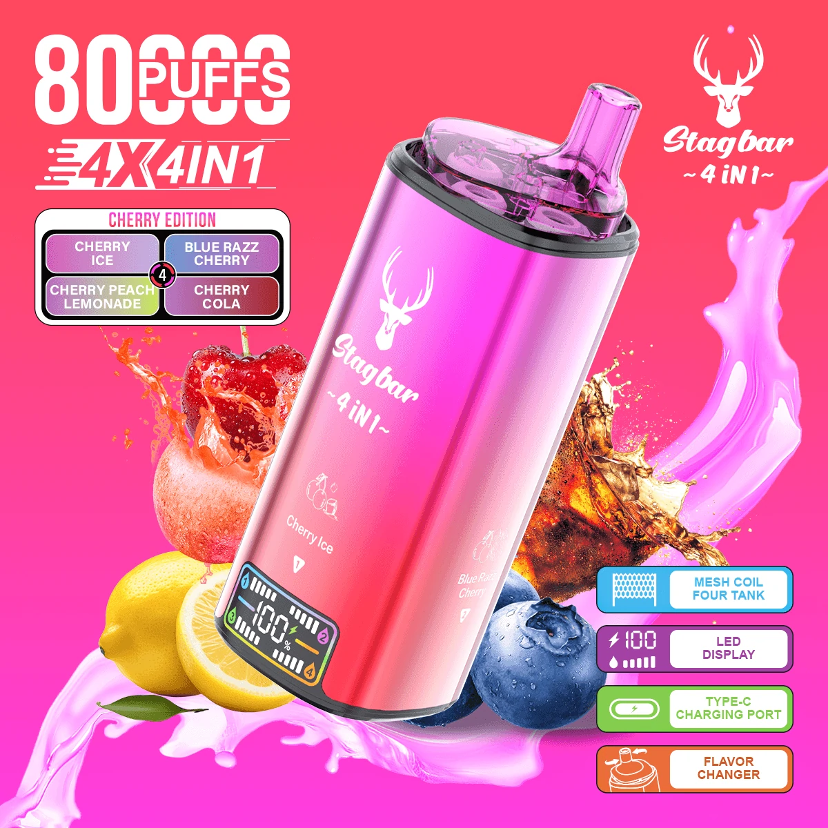 Stag Bar 4-in-1 80000 80K Boccate svapo monouso a 4 gusti - image 11