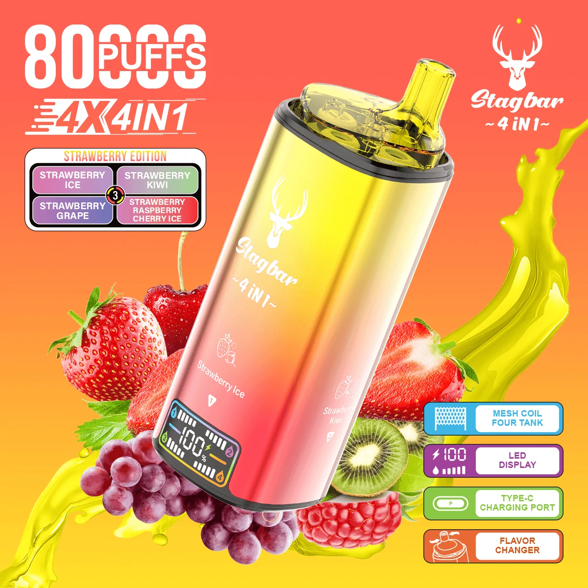 Stag Bar 4-in-1 80000 80K Boccate svapo monouso a 4 gusti - image 10