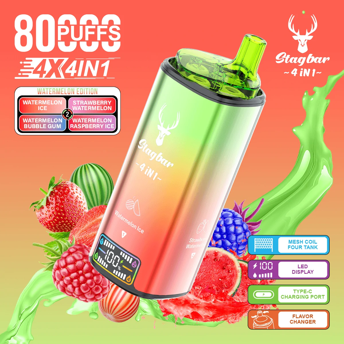Stag Bar 4-in-1 80000 80K Boccate svapo monouso a 4 gusti - image 9