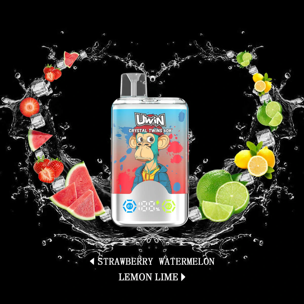Uwin Crystal Twins 40000 40K doppio gusto svapo monouso - image 2