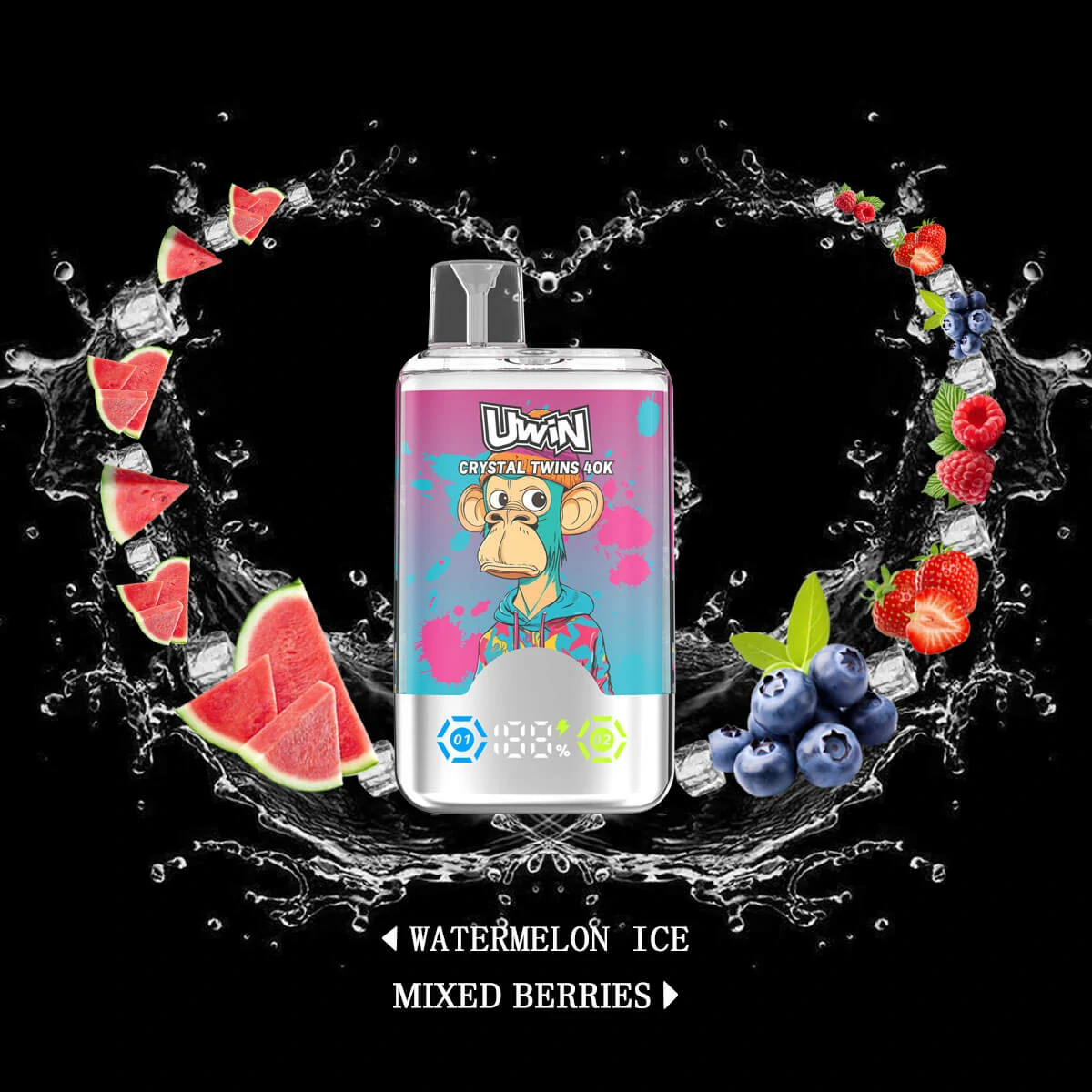 Uwin Crystal Twins 40000 40K doppio gusto svapo monouso - image 10