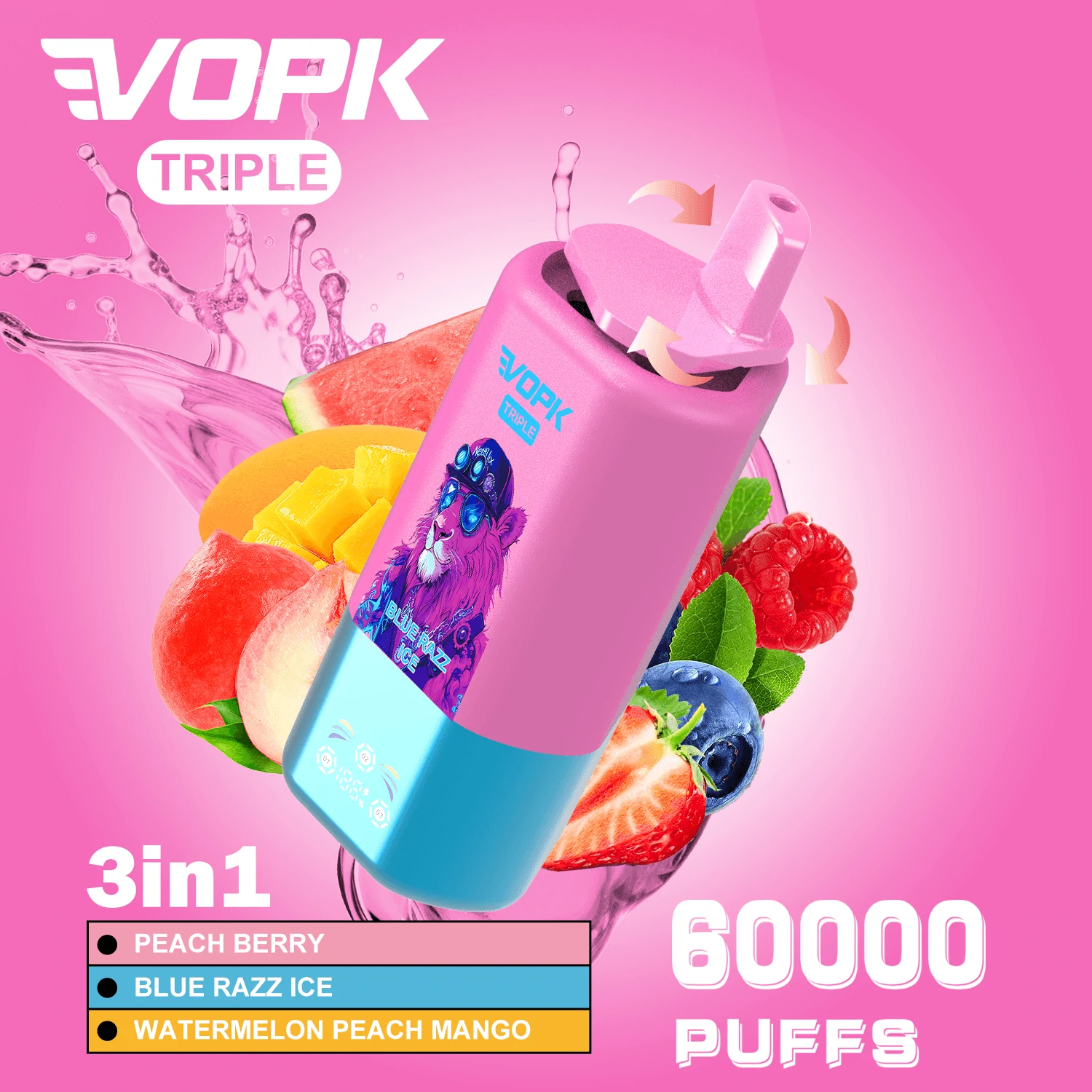 Vopk 3-in-1 60000 60K Boccate triplo gusto svapo monouso - image 7