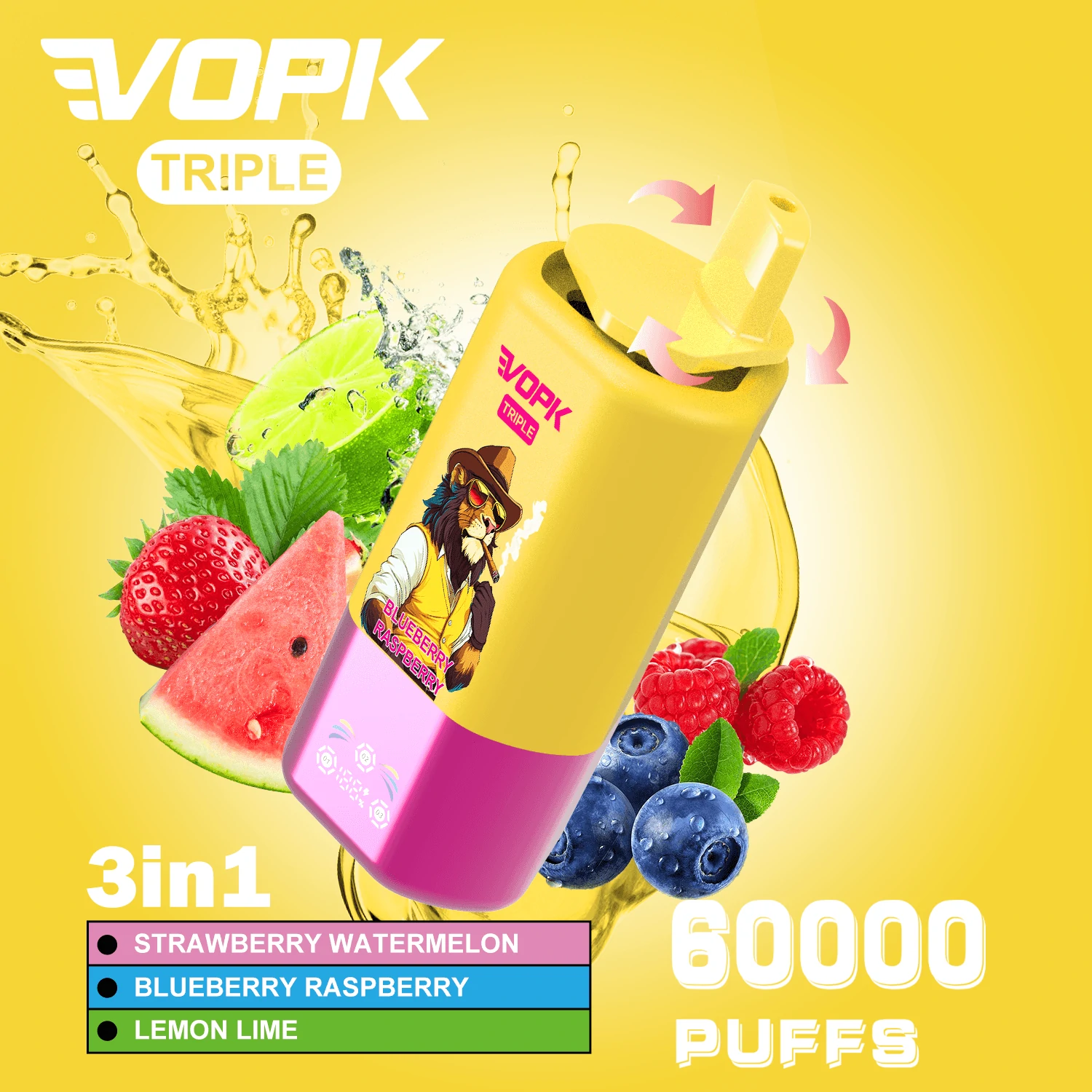 Vopk 3-in-1 60000 60K Boccate triplo gusto svapo monouso - image 3