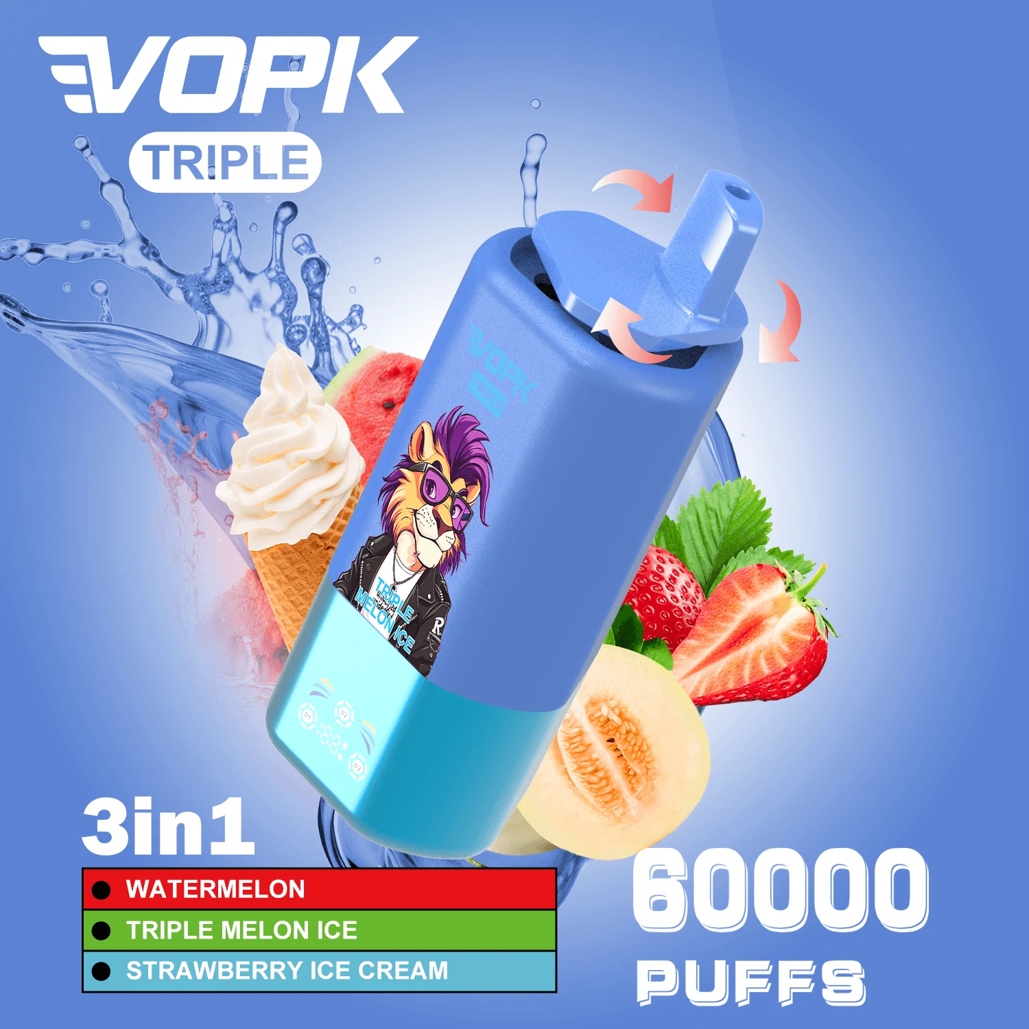 Vopk 3-in-1 60000 60K Boccate triplo gusto svapo monouso - image 6