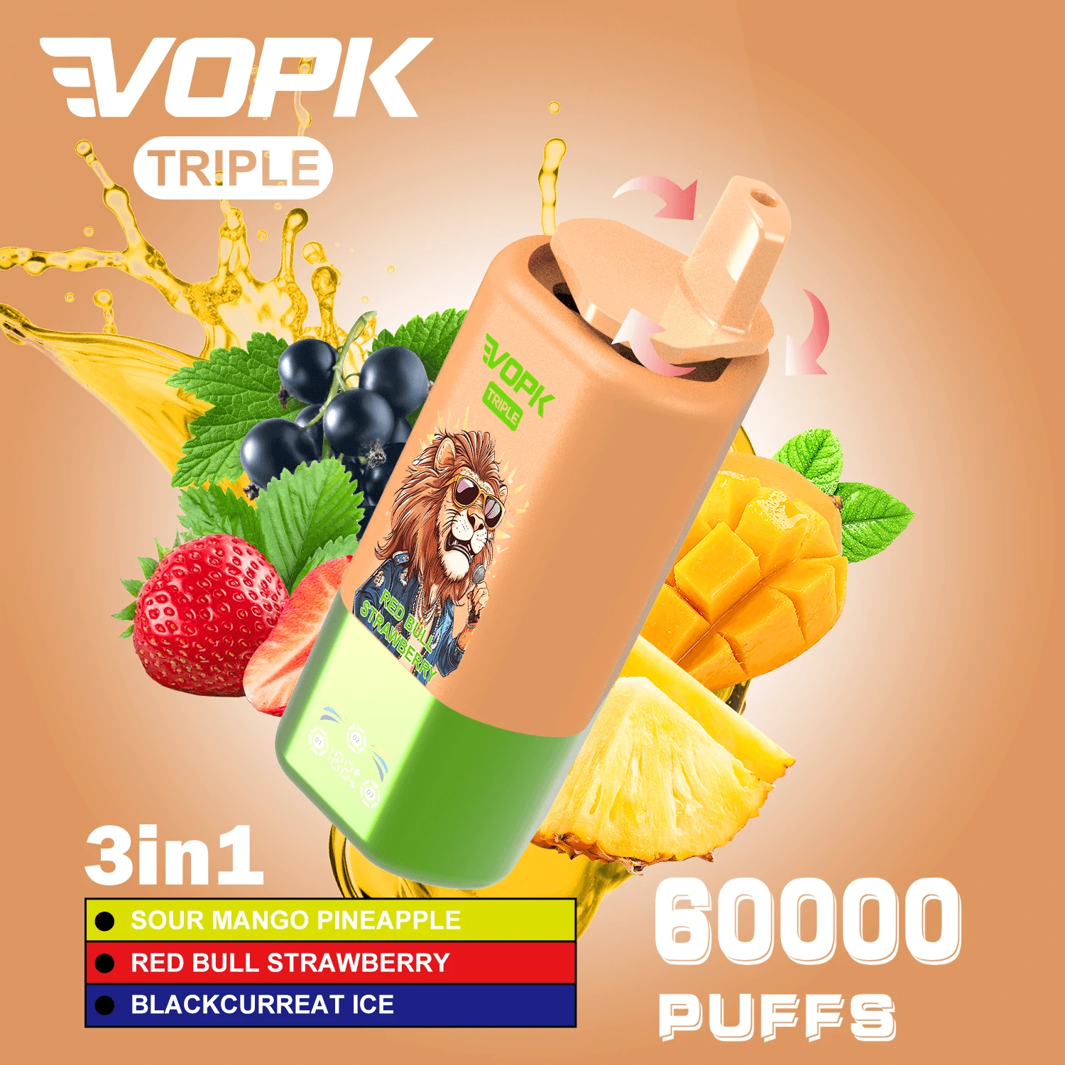 Vopk 3-in-1 60000 60K Boccate triplo gusto svapo monouso - image 4