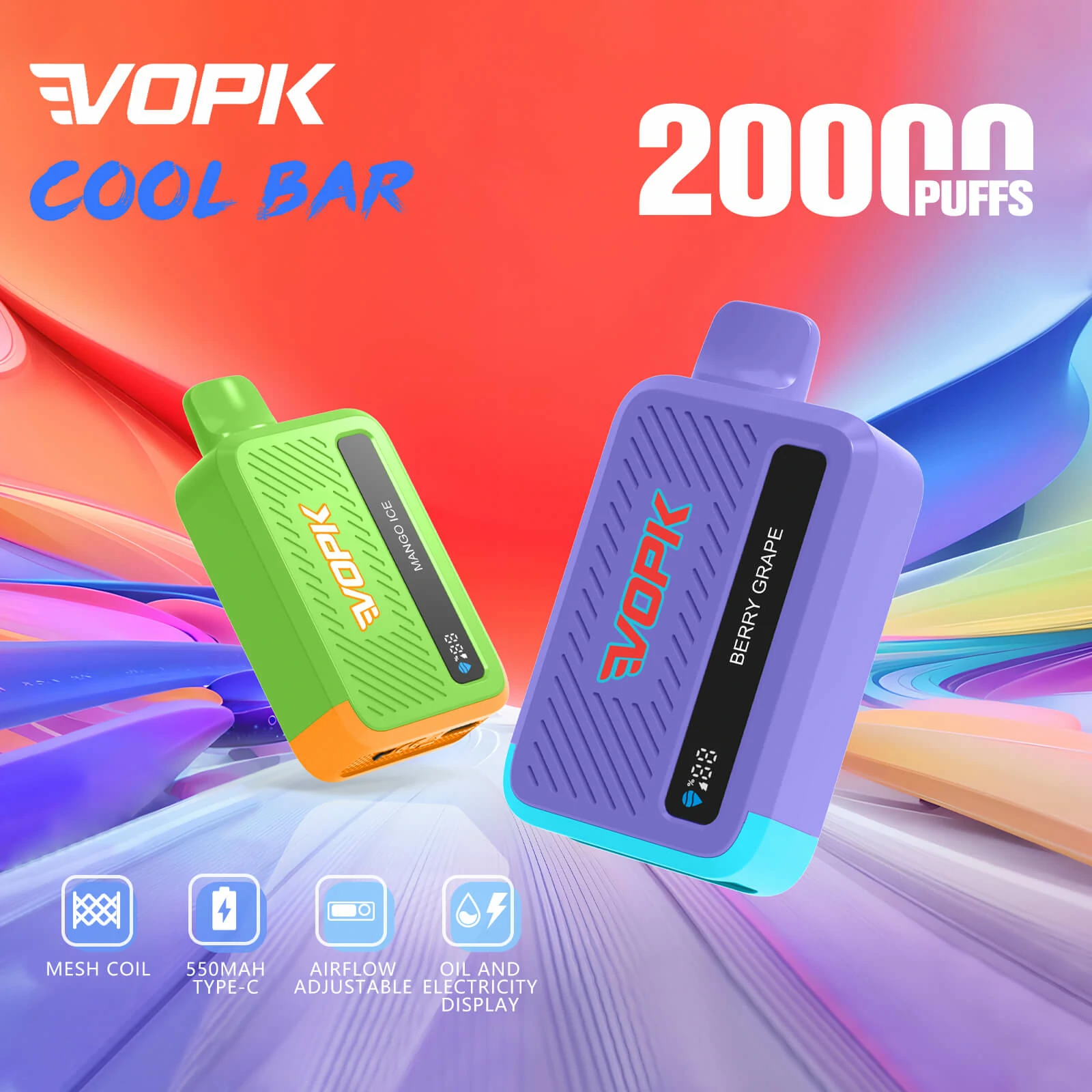 VOPK Cool Bar 20000 20K Boccate Display Svapo monouso