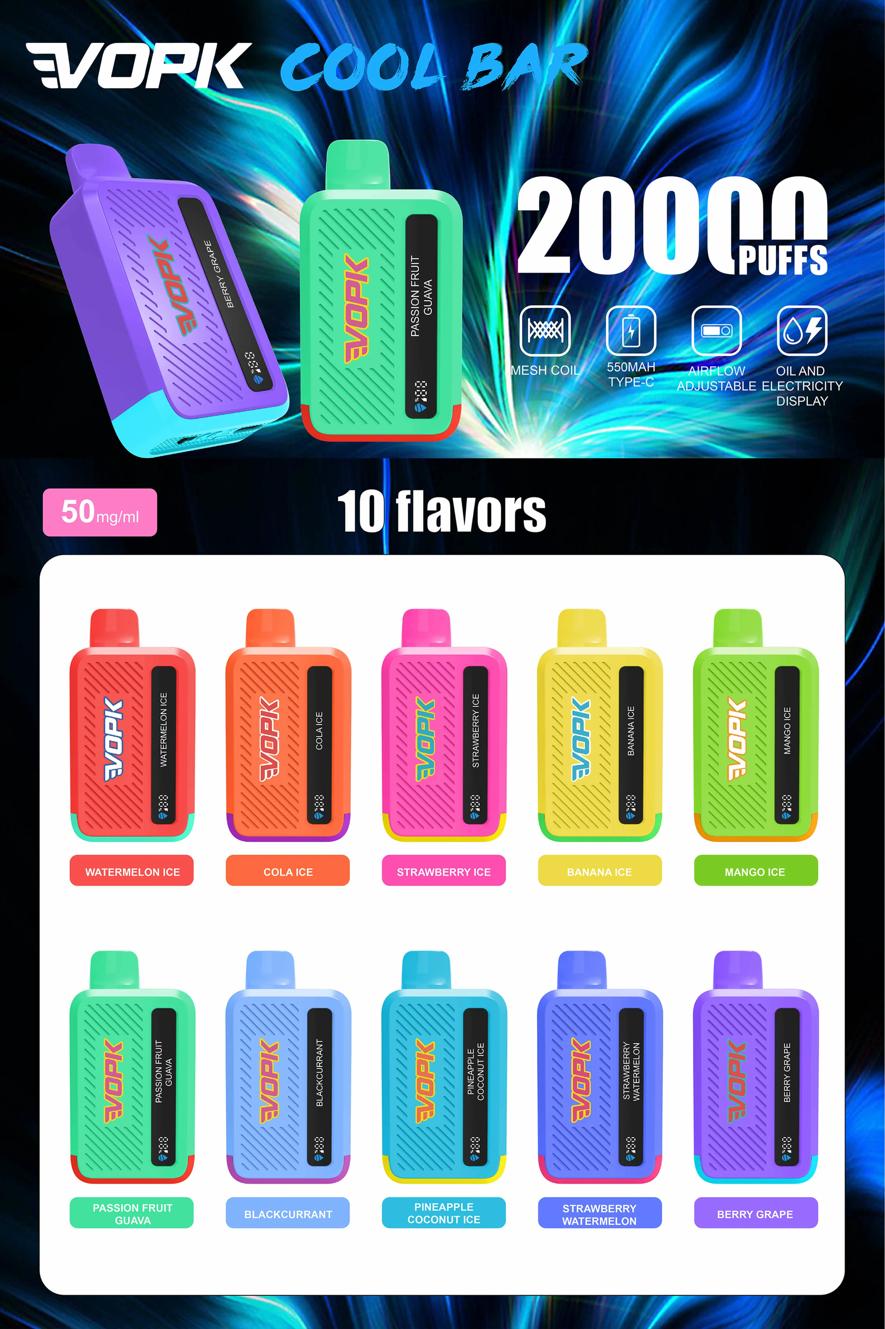 VOPK Cool Bar 20000 20K Boccate Display Svapo monouso - image 11