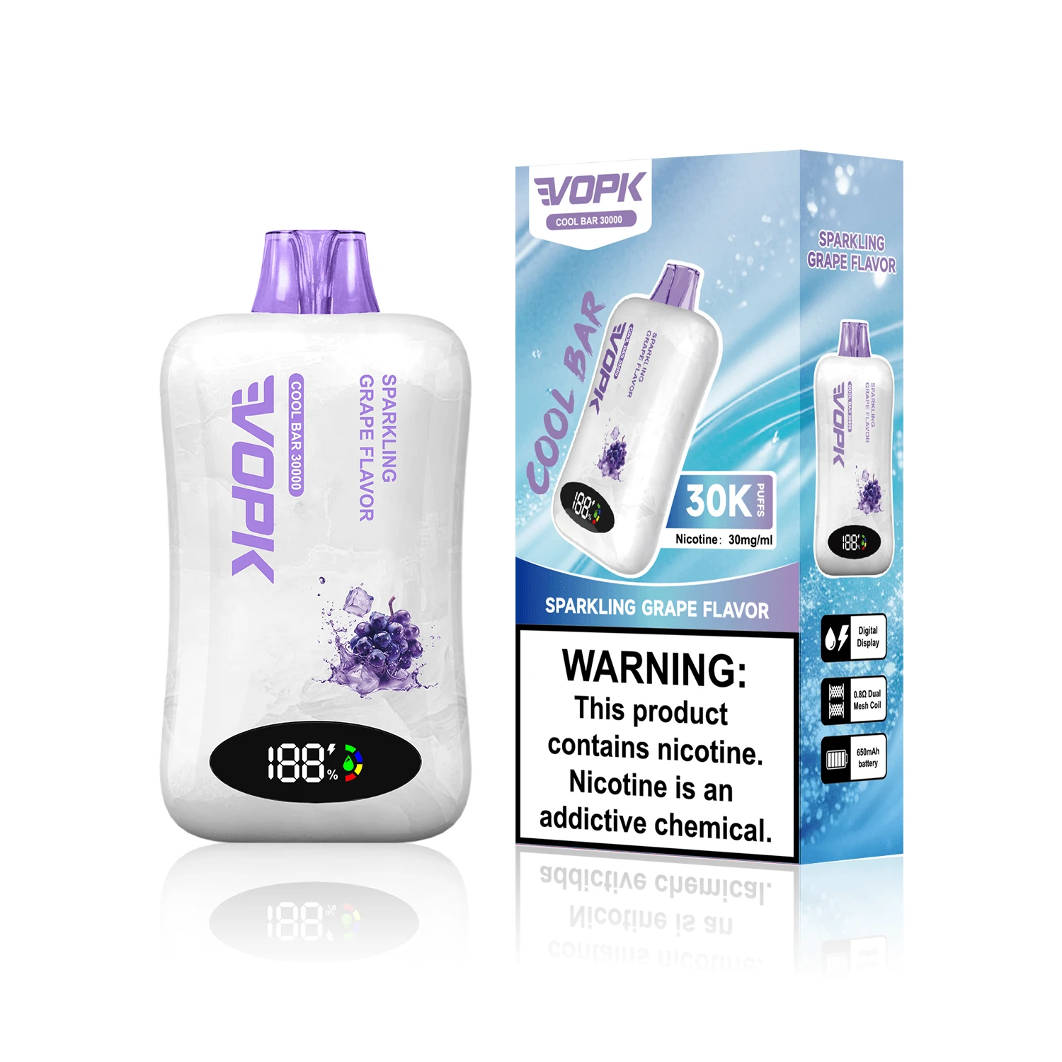 VOPK COOL Bar 30000 30K Boccate display batteria e liquido svapo monouso
