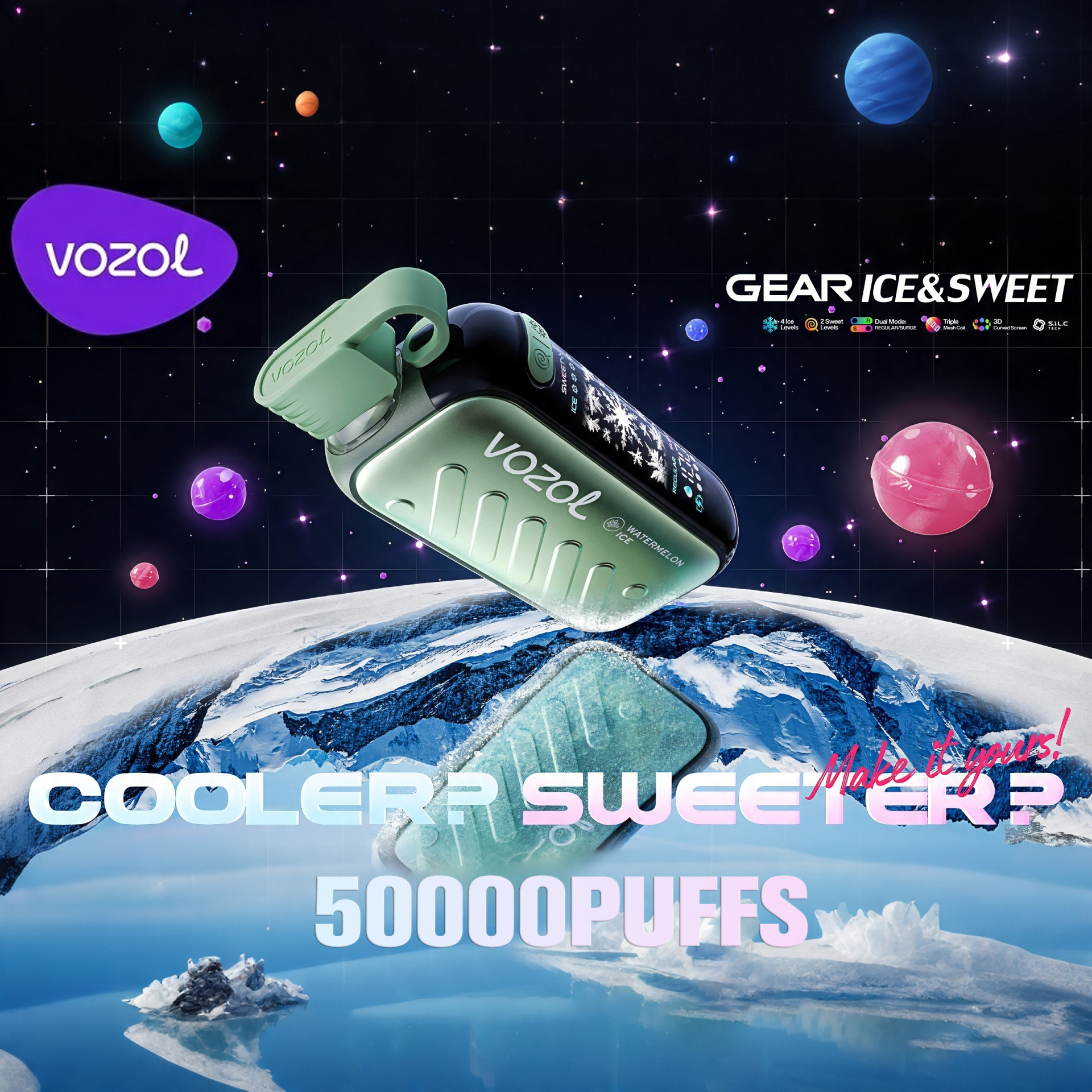 VOZOL GEAR 50000 50K Boccate Gusto Doppio Svapo monouso