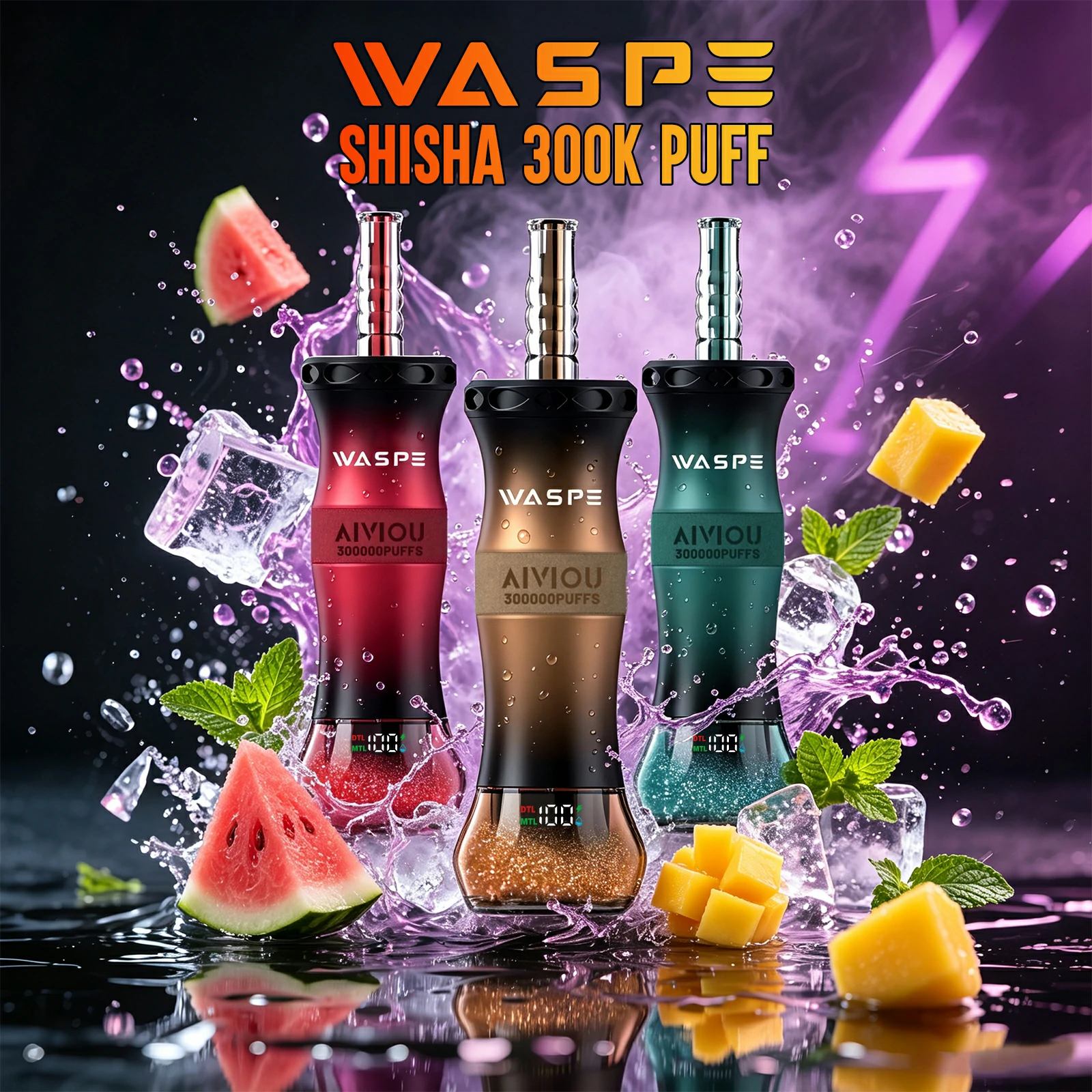 WASPE Shisha Hookah 300000 300K Boccate Svapo monouso
