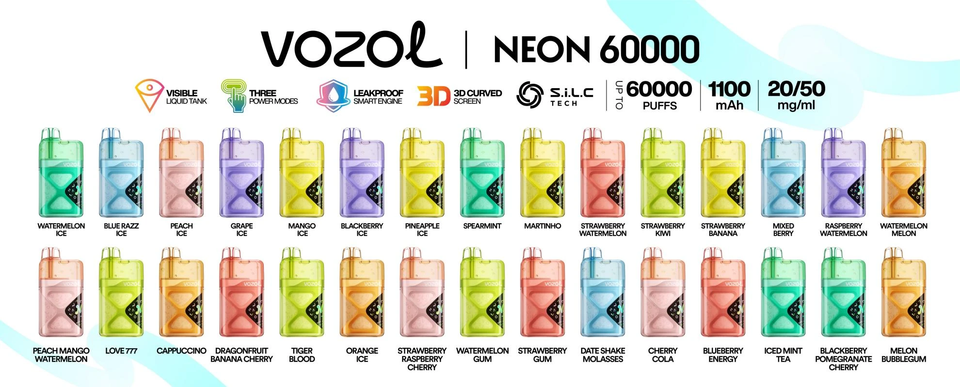 VOZOL NEON 60000 60K Boccate Svapo monouso - image 10
