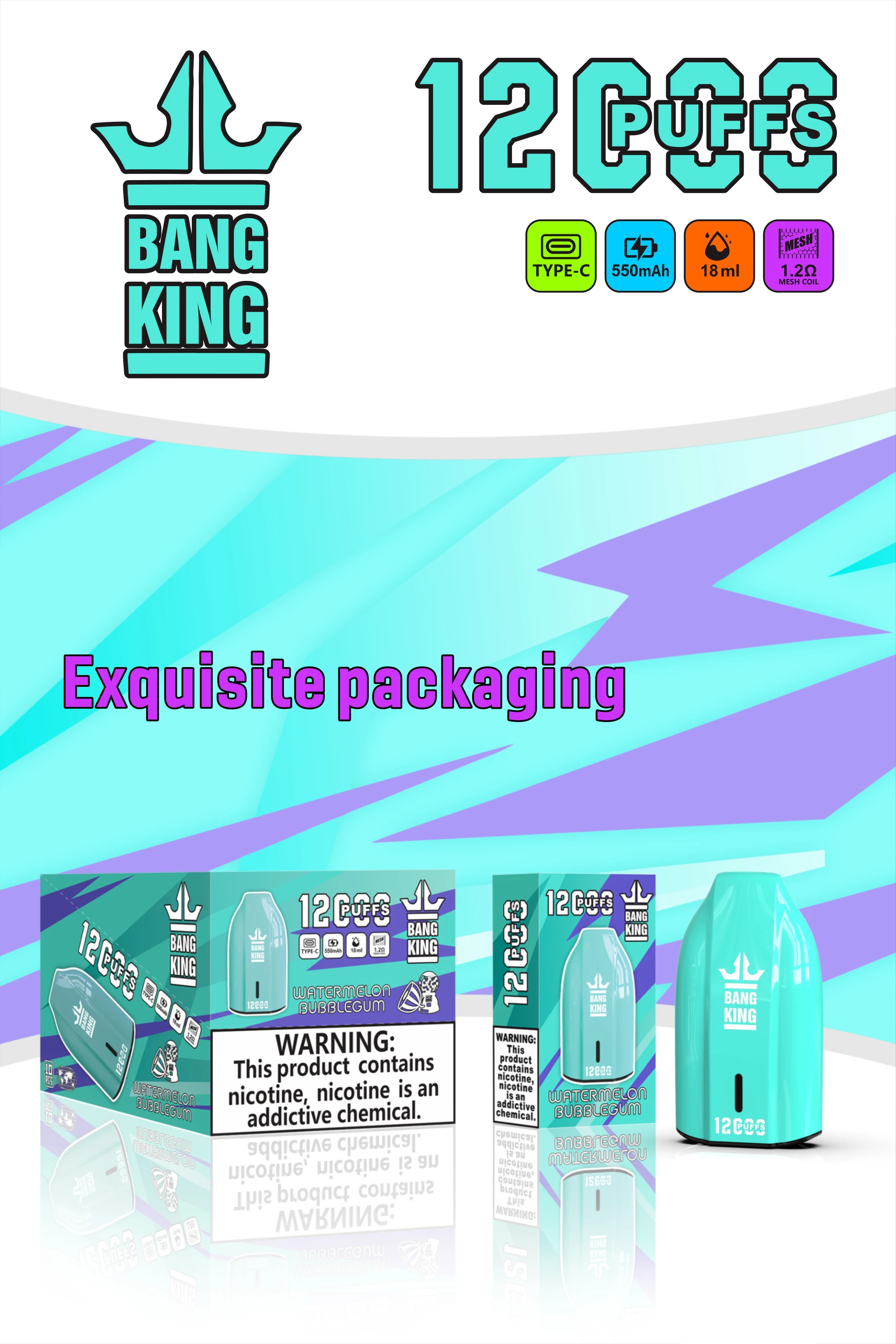 Bang King 12000 12K Boccate Mesh Coil Svapo monouso - image 4