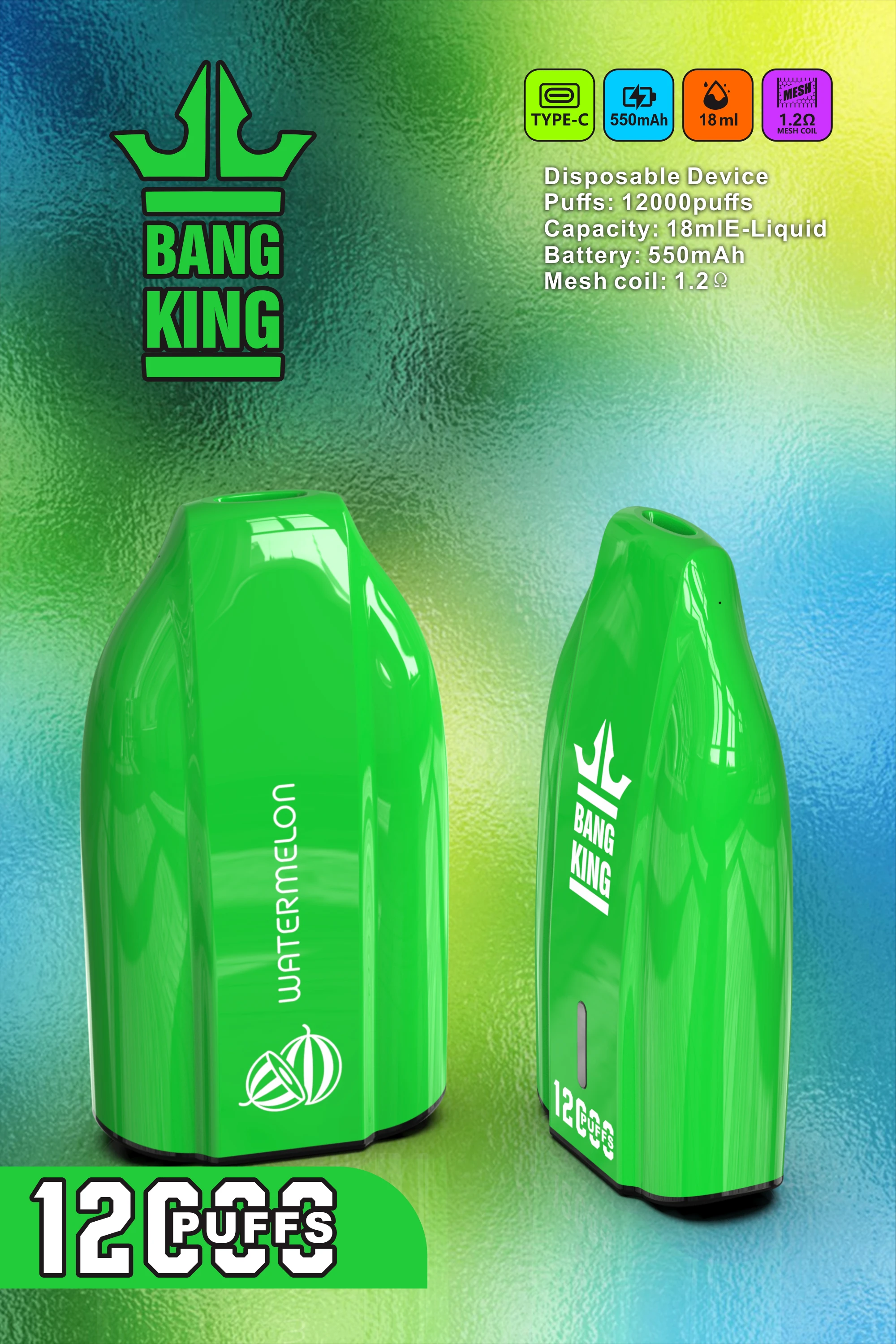 Bang King 12000 12K Boccate Mesh Coil Svapo monouso
