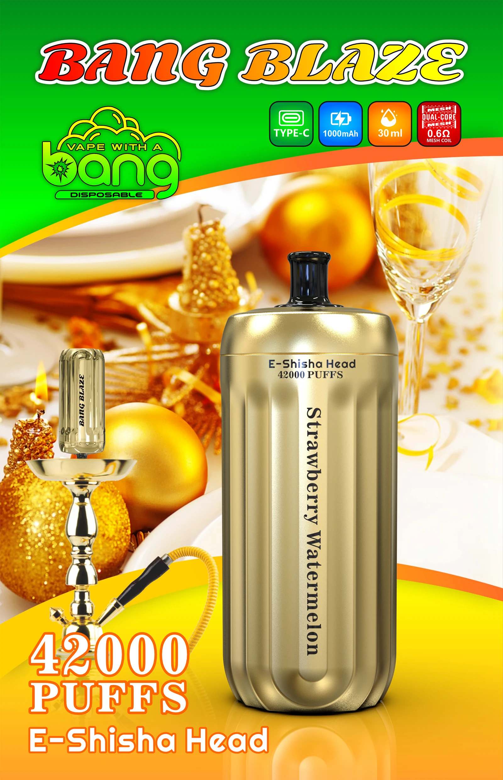Bang Blaze Shisha 42000 42K Boccate Mesh Coil Svapo monouso - image 2