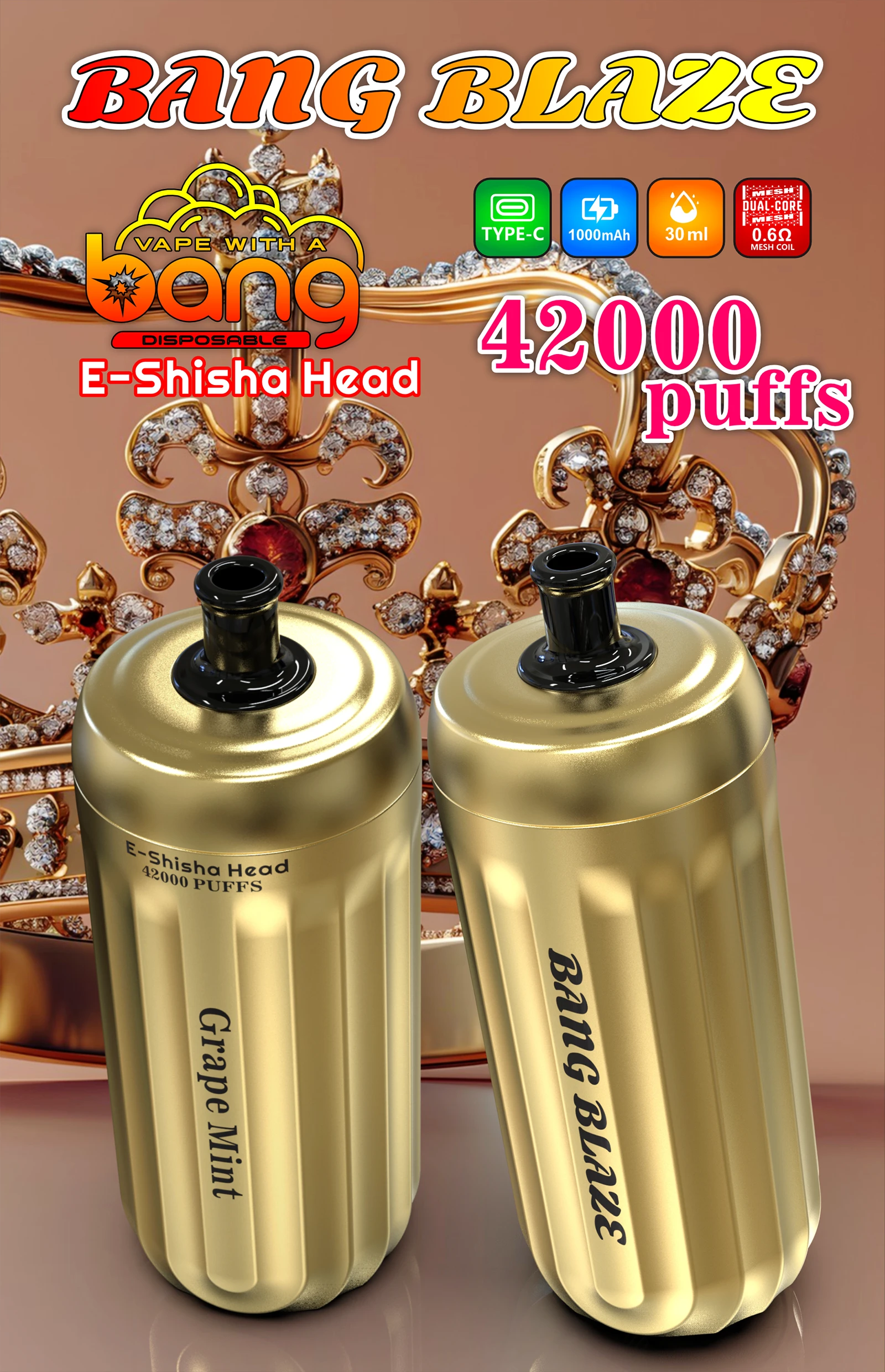 Bang Blaze Shisha 42000 42K Boccate Mesh Coil Svapo monouso - image 12