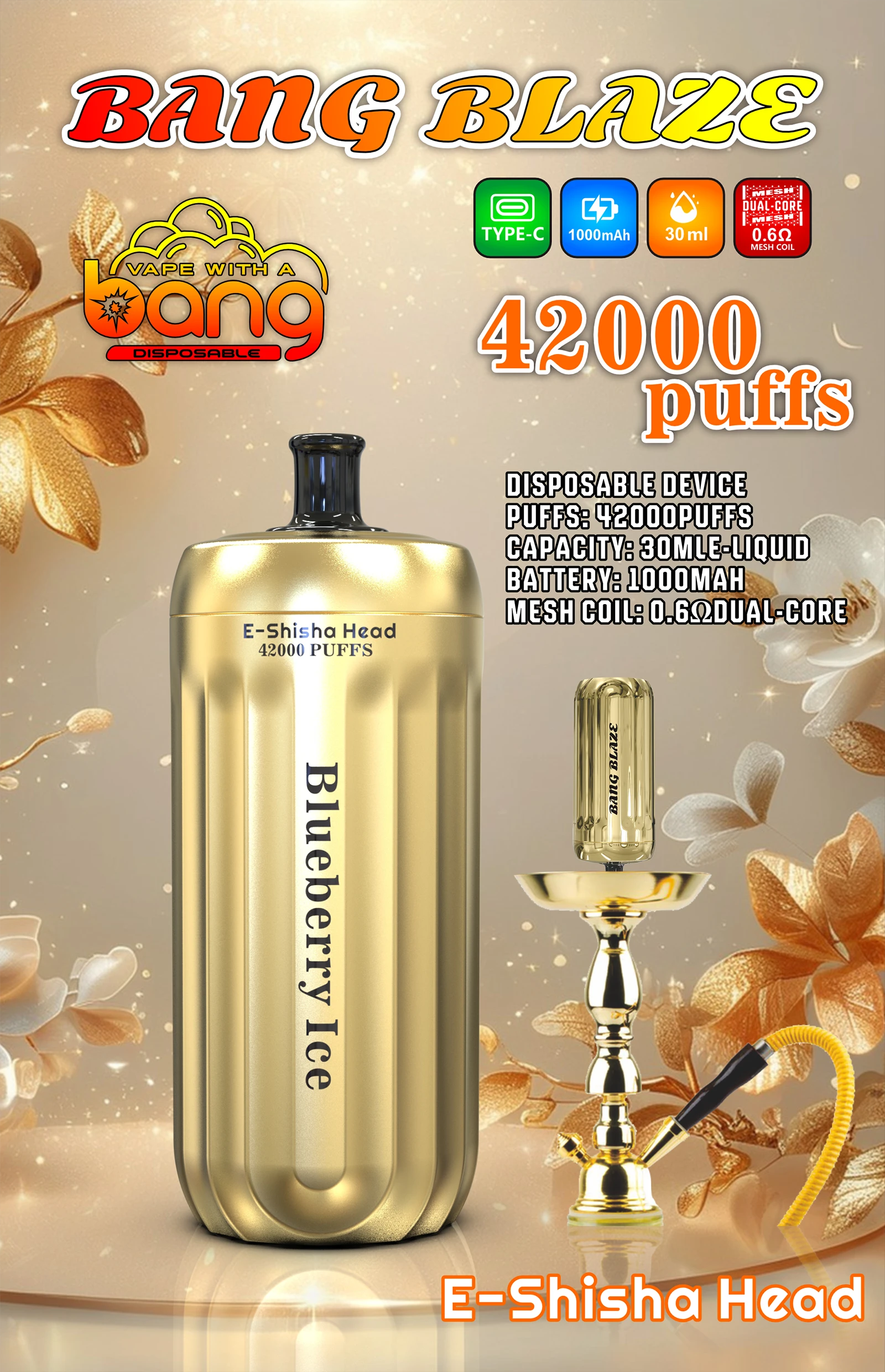 Bang Blaze Shisha 42000 42K Boccate Mesh Coil Svapo monouso - image 9