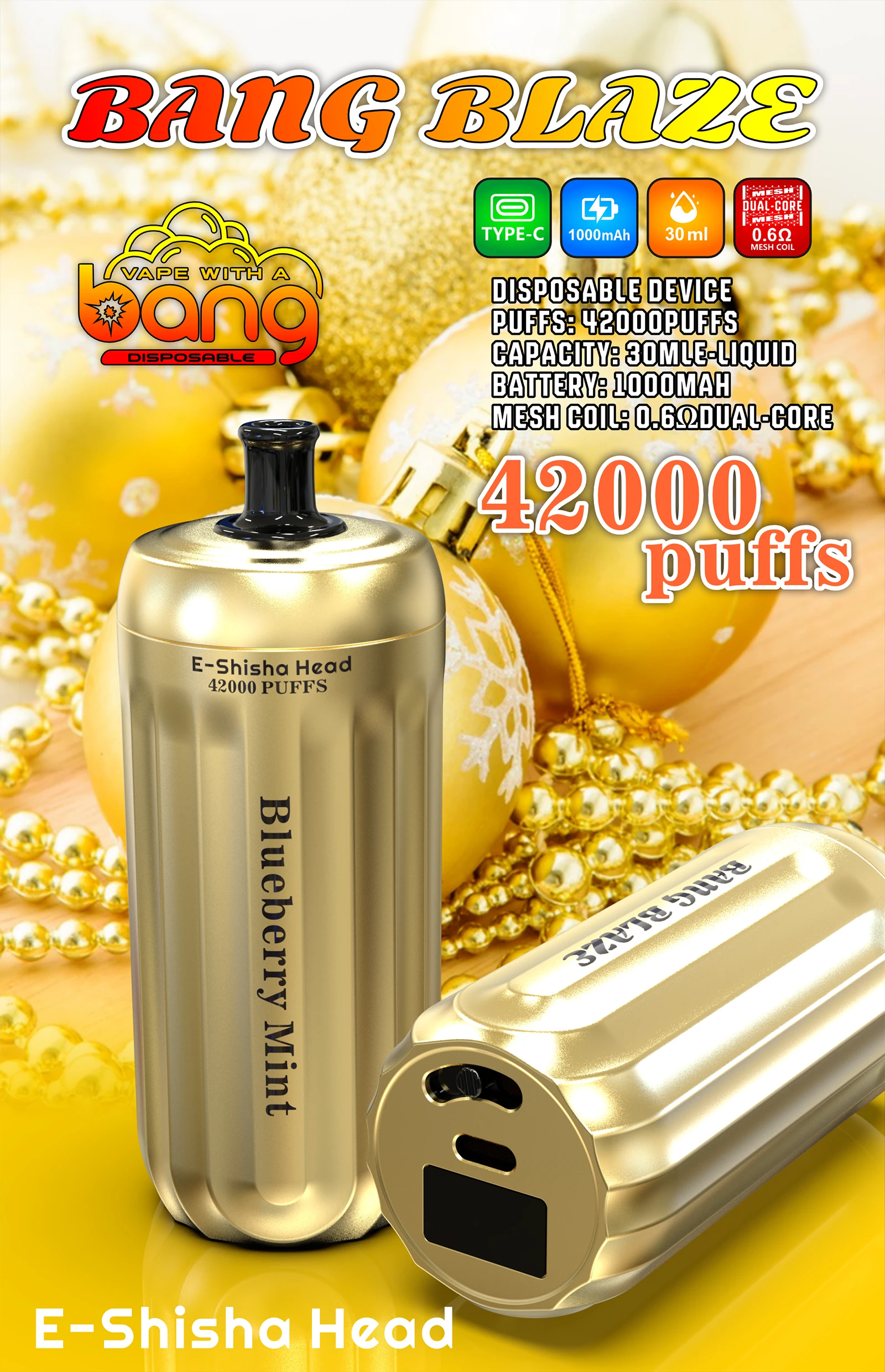 Bang Blaze Shisha 42000 42K Boccate Mesh Coil Svapo monouso - image 4