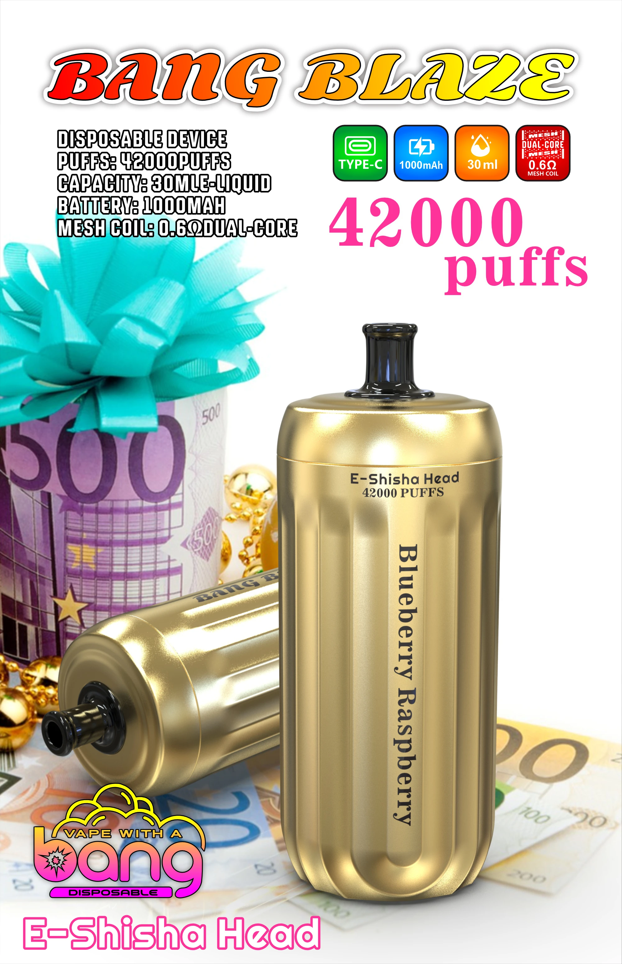 Bang Blaze Shisha 42000 42K Boccate Mesh Coil Svapo monouso - image 11