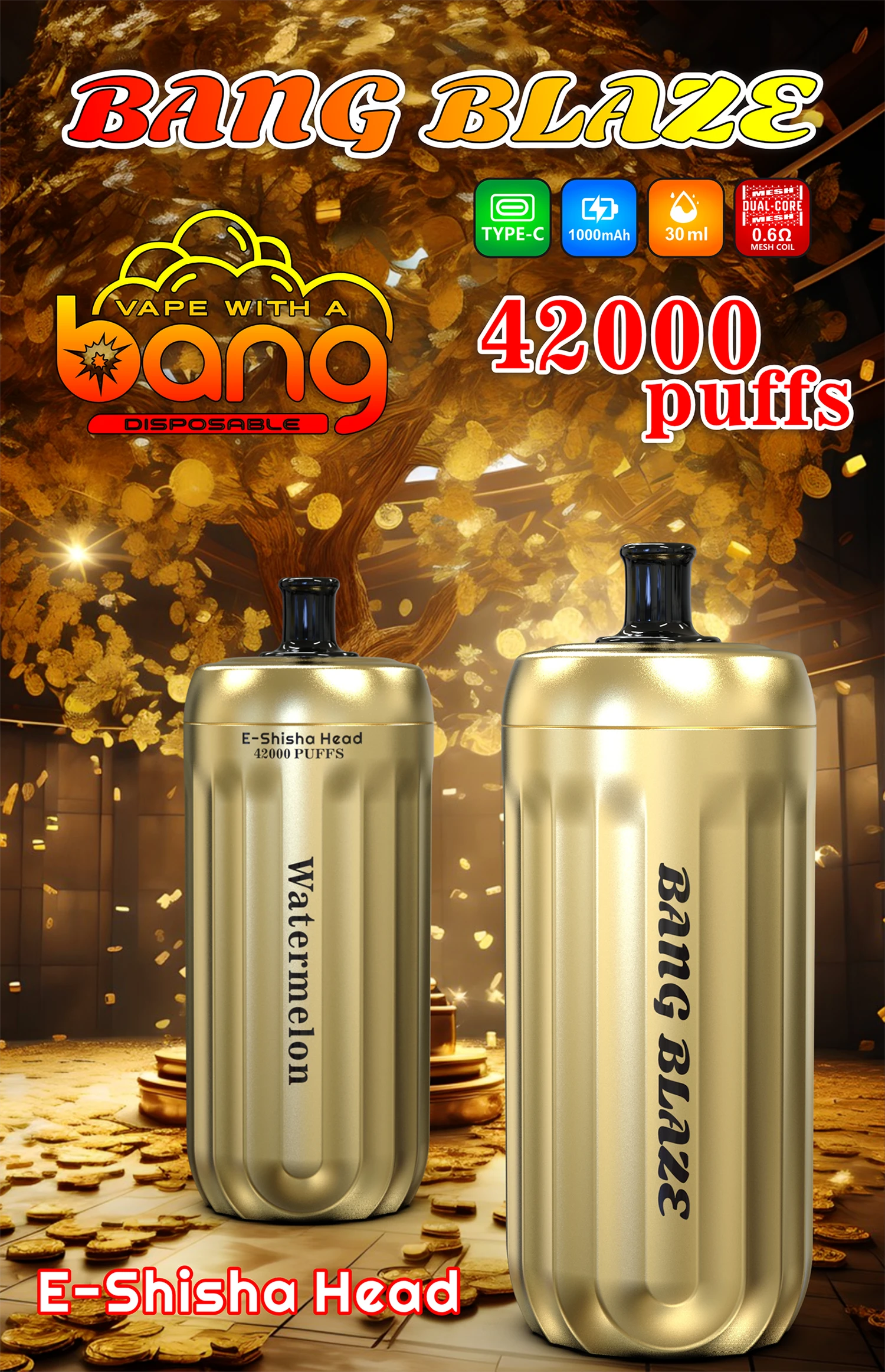 Bang Blaze Shisha 42000 42K Boccate Mesh Coil Svapo monouso - image 6