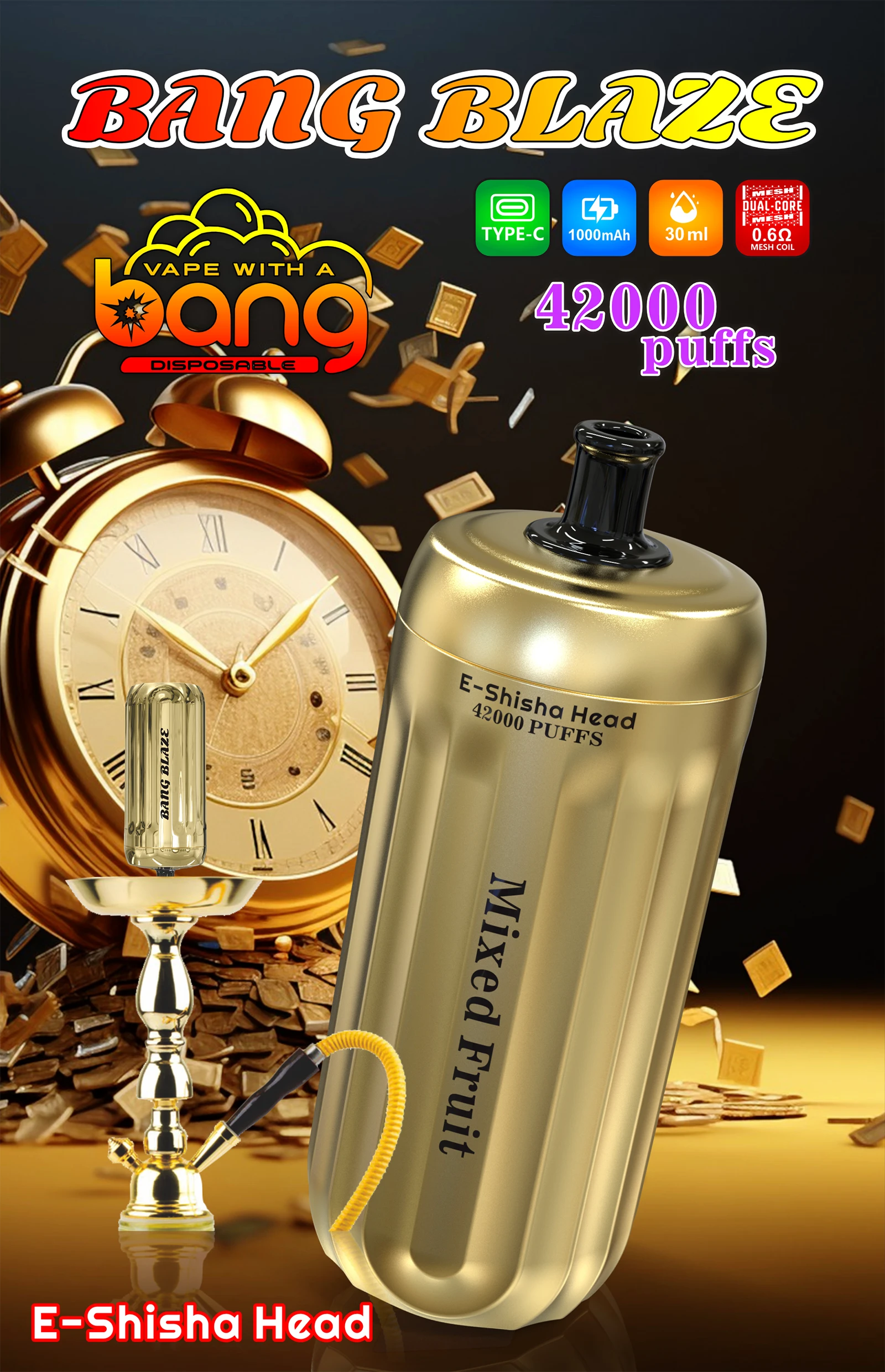 Bang Blaze Shisha 42000 42K Boccate Mesh Coil Svapo monouso - image 3