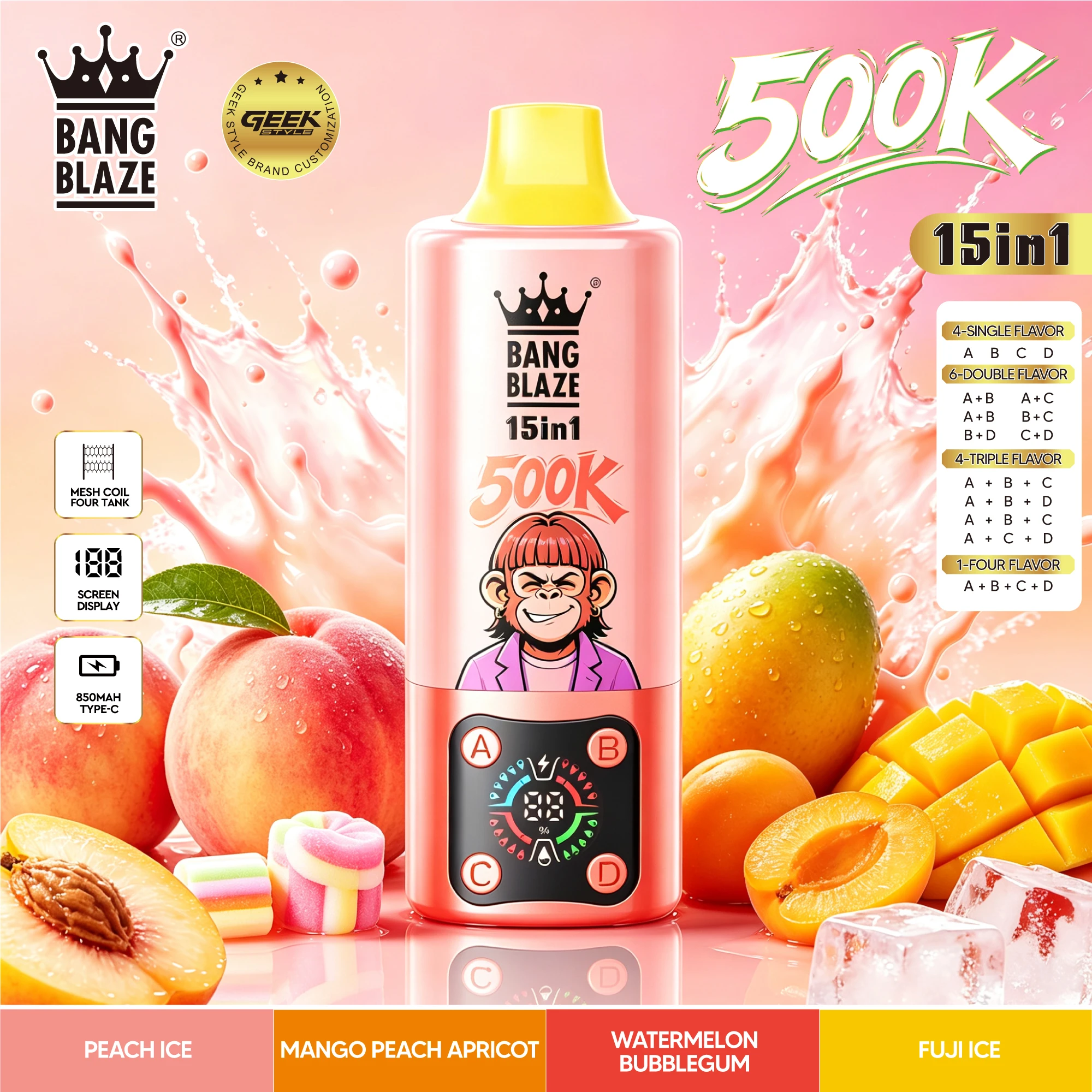Bang 100000 100K Boccate LED Display Svapo Monouso