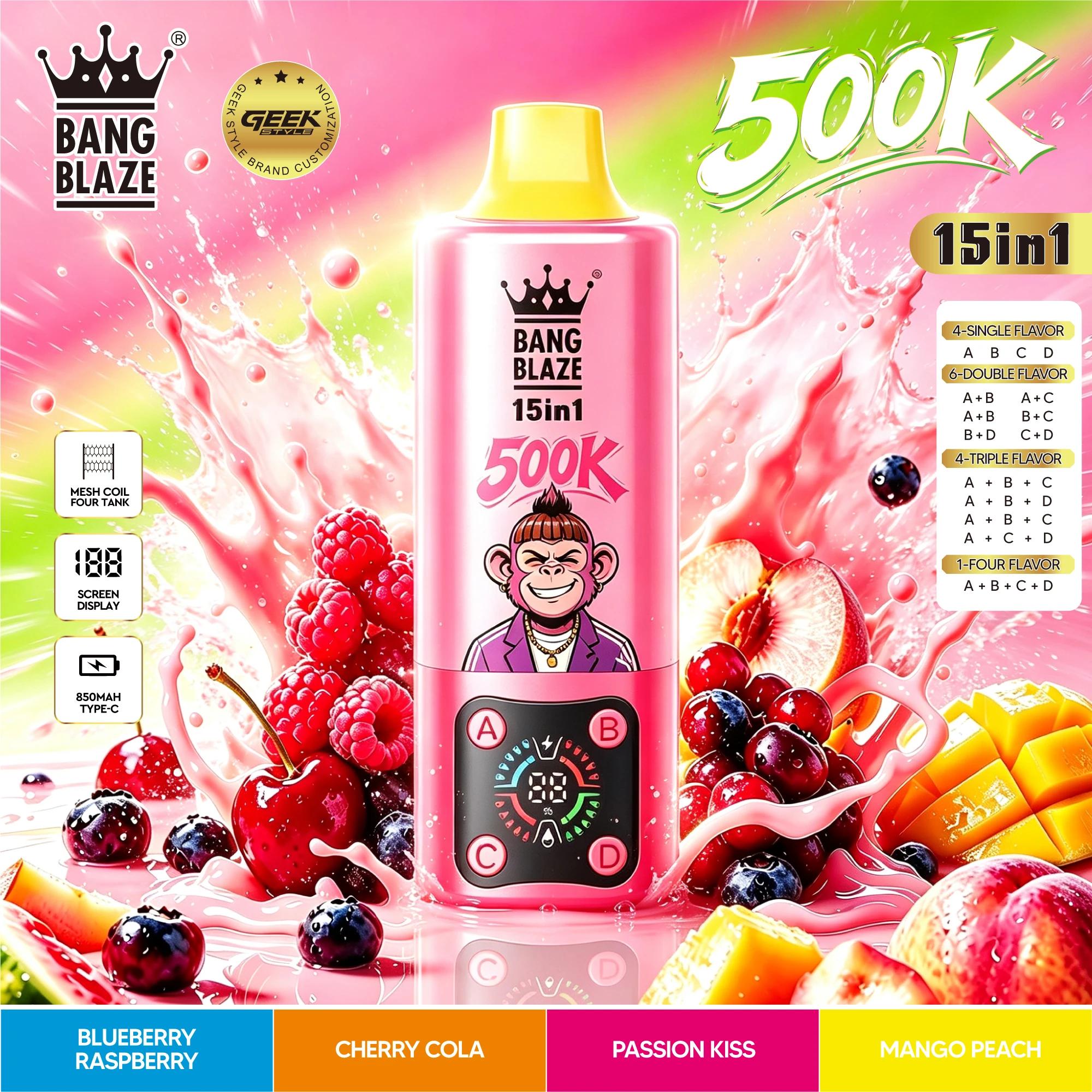 Bang 100000 100K Boccate LED Display Svapo Monouso - image 6