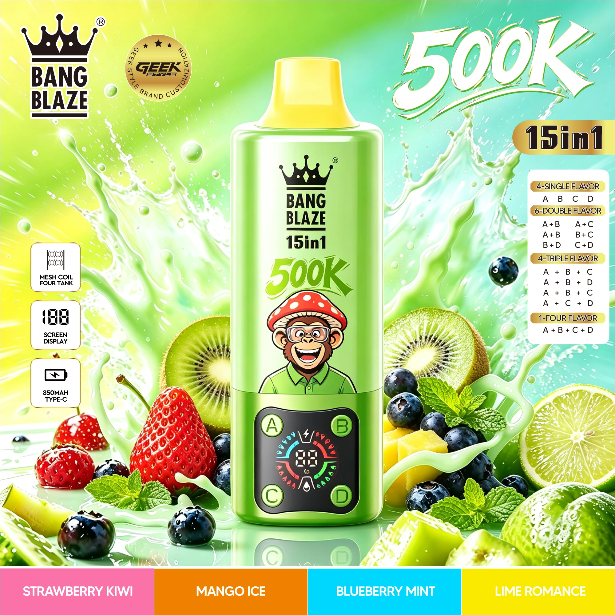 Bang 100000 100K Boccate LED Display Svapo Monouso - image 8